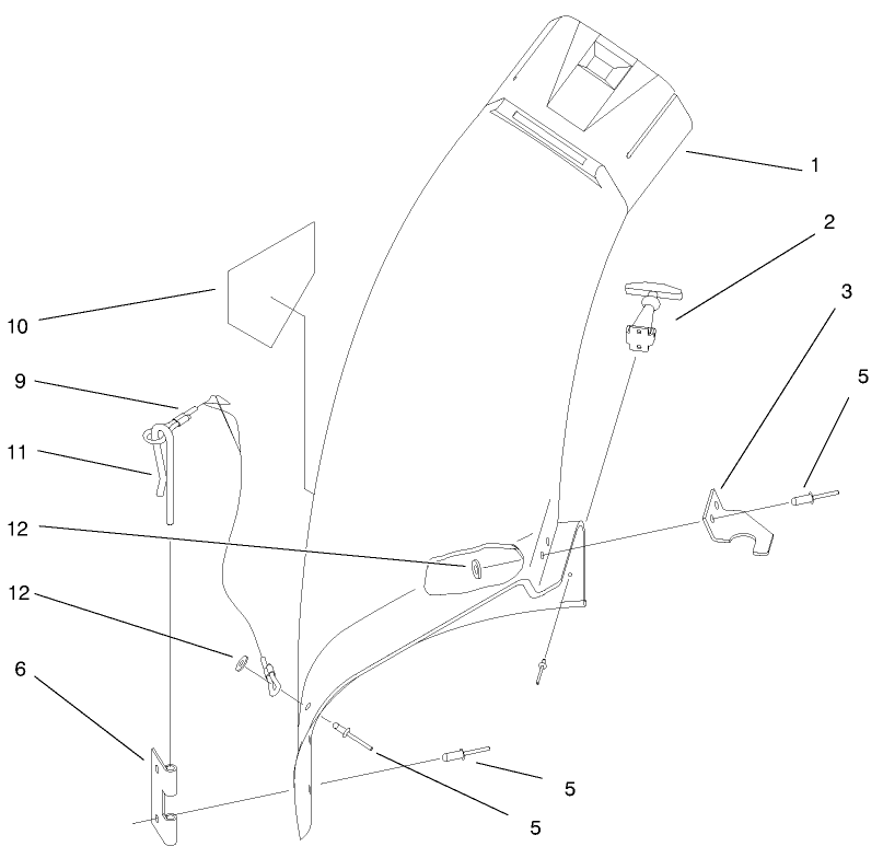 Chute Assembly #94-6036 Diagram and Parts List for 79117 (200000001 - 200999999)(2000) Lawn Boy Lawn Tractor Accessories